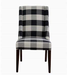 Wooden Furniture Plaid Fabric Dining Room Chair Hotel Restaurant