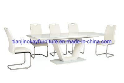 Modern Design Living Room Furniture MDF High Gloss Painting 6&8 Seater Extension Dining Table Sets