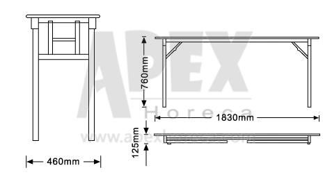 Wooden Folding Rectangular Table Restaurant Furniture Event Table