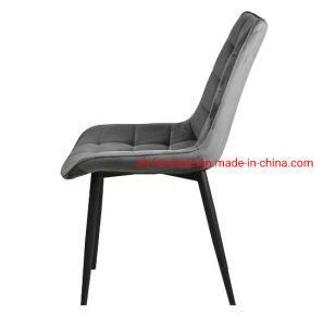 Modern Grey Velvet Fabric Dining Chair