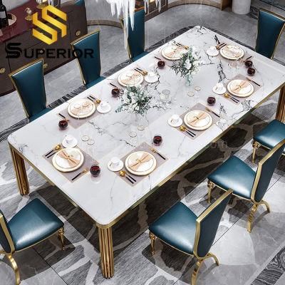 China Wholesale Unique Gold Metal Modern Style Dining Table