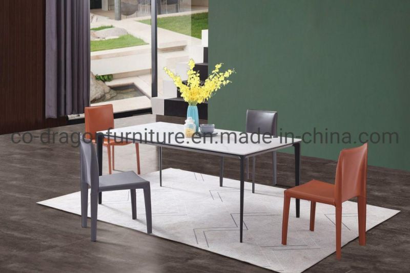 Modern Home Furniture Dining Table Sets with Rock Plate Top