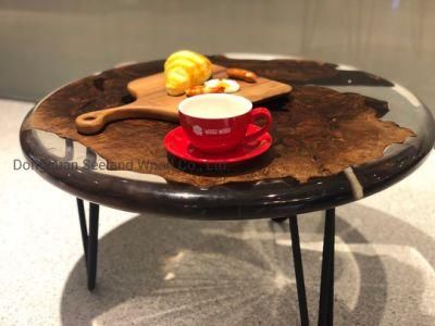 Custom Size Claro Walnut Round Coffee Table for Luxury Furniture
