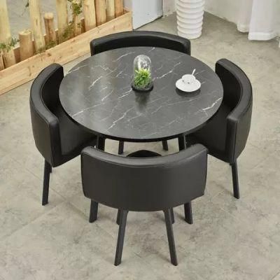 China Factory Promotion Price Modern Marble Dining Room Restaurant Round Table with Chair