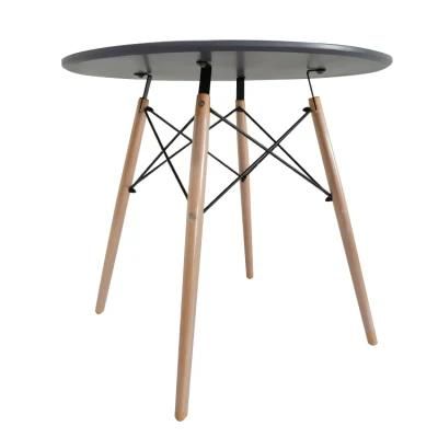 Chinese Bazhou Space Saving Small Round Wood Dining Table Cafe Designs Wooden Modern Decoration