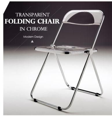 Stylish Plastic Plia Fold Chairs in Metal Chromed for Dining/Kitchen/Party/Office