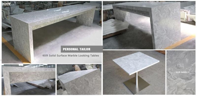 Stone Small Size Dia 600 mm Stone Solid Surface Dining Table with 2 Seaters