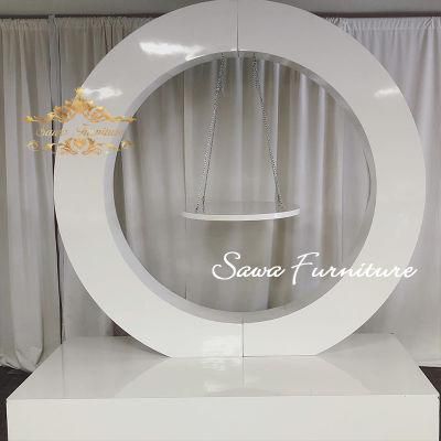 White Board New Round Circle Decoration Dining Wedding Backdrop Stand