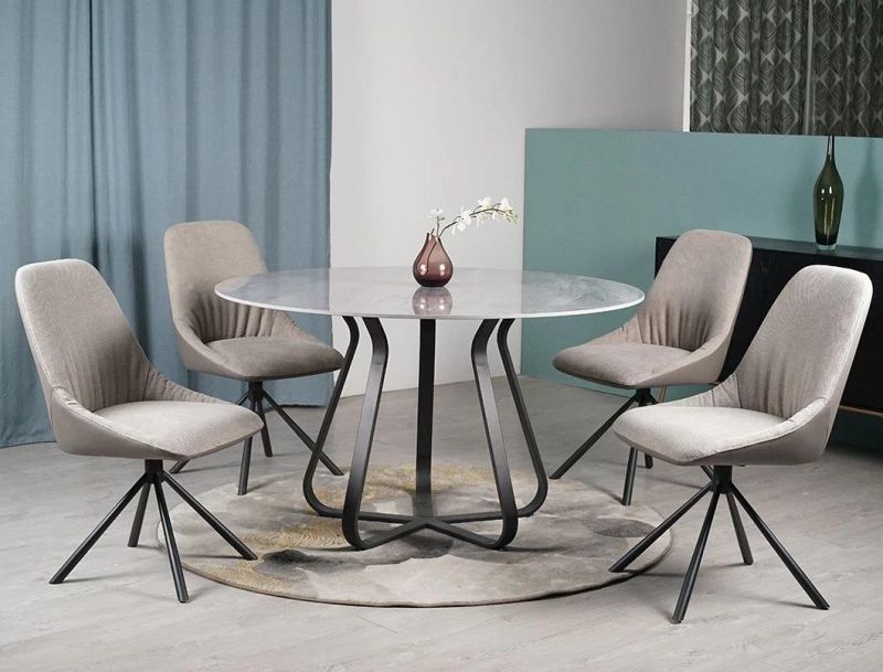 Modern Style Best Selling Low Price Metal Frame Marble Dining Table