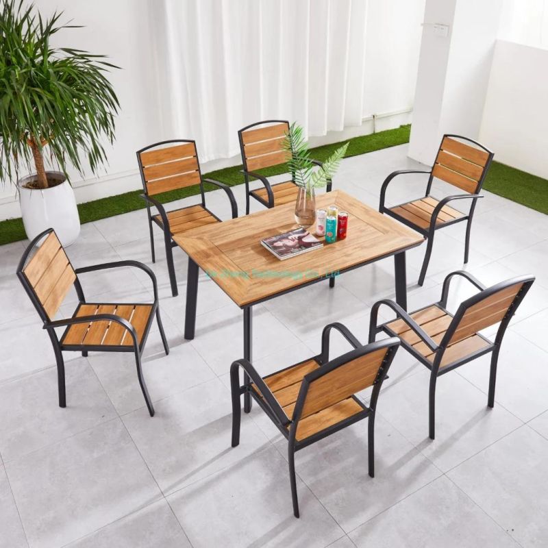 New Arrival Outdoor Garden Furniture Metal Dining Sets 6 Balcony Restaurant Aluminum Metal Garden Furniture