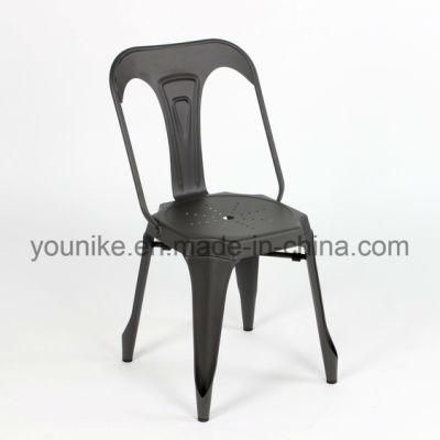 Industrial Modern Tolix Modern Metal Dining Chair Matte Black