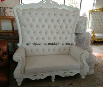 Solid Wood Carve Patterns or Designs on Woodwork Double Tall Back Sofa Lobby Chairs Wedding Chairs Solid Wood Chair Image (M-X3335)