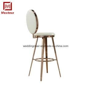 Hot Sale Modern Leisure Stainless Steel Rose Gold Stool Bar Chair