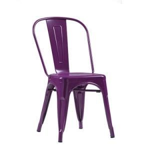 Contemporary Outdoor Furniture Colorful Matte Metal Outdoor Dining Chair