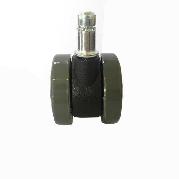 3 Inch Light Duty Black PU Electrophoretic Transparent Swivel Furniture Office Chair Noiseless Caster Wheels
