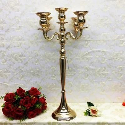 Party Supply Gold Table Centerpieces 5 Arm Tall Crystal Wedding Candelabra