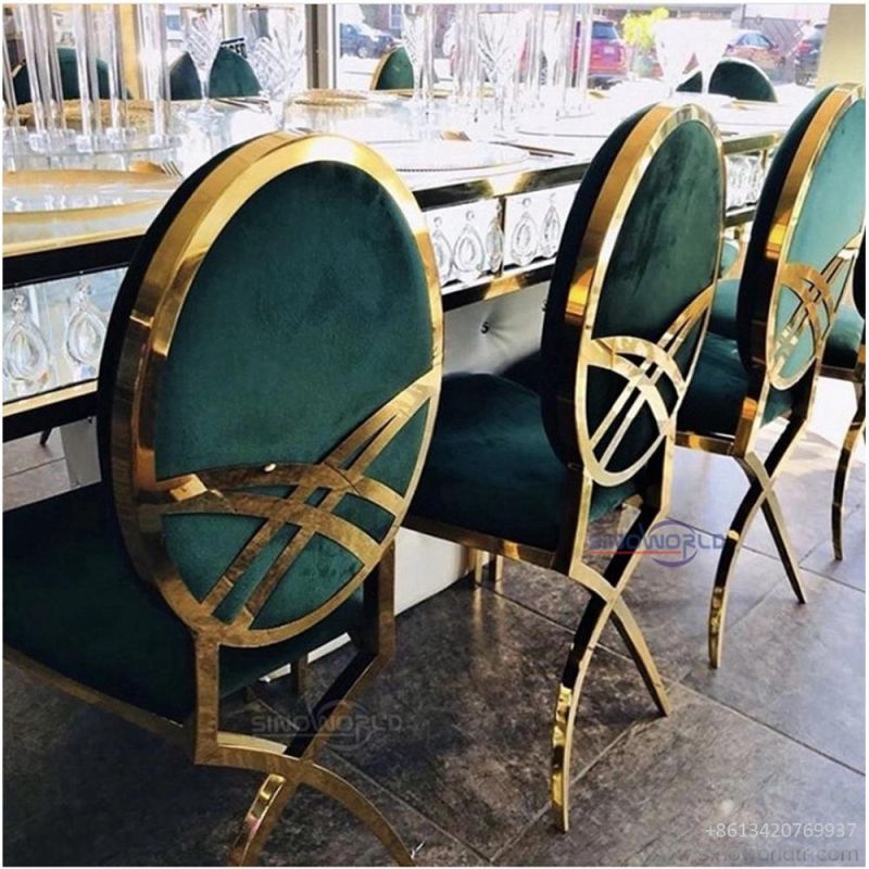 Sinoworld Gold Luxury Gold Stainless Steel Wedding Chairs Banquet Chair Party Wedding Table Chair
