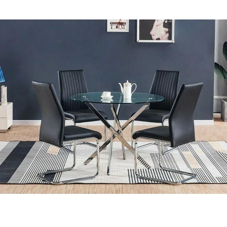 4 Seater China Home Furniture Dining Furniture Manufacturer Glass Modern Dining Table