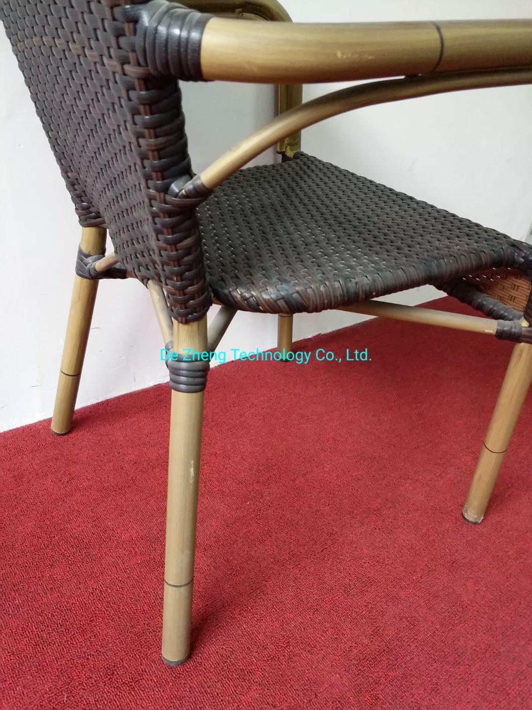 Patio Furniture Garden Wicker Rattan Modern Plastic Wicker Stacking Dining Arm Chair