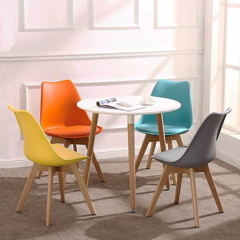 High Quality Modern design Home Furniture Comfortable White Wooden Leg MDF Round Table Dining Room Table