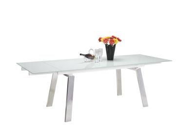Rectangle Function Glass Dining Room Extesion Table