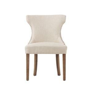 Natural Textured Dining Chairs with Button Tufted Back