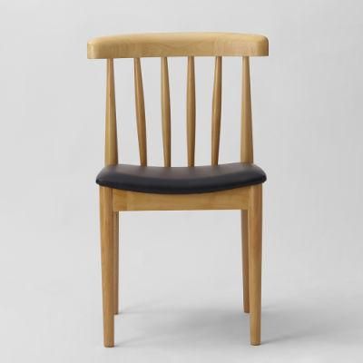 Kvj-7076 Dining Room Natural Smile Chair with PU Seat