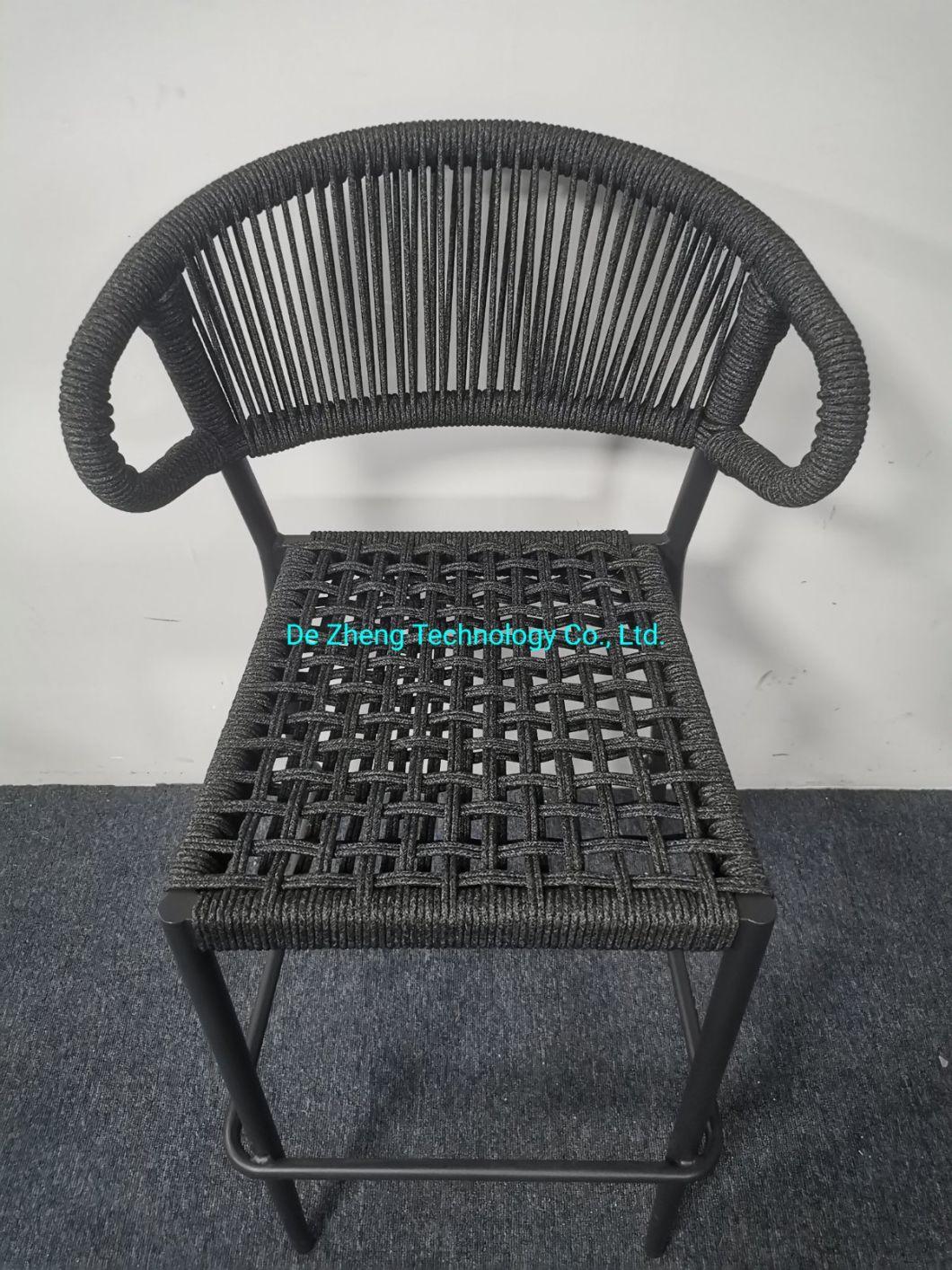 Modern Design Weaving Rope Rattan Outdoor Furniture Garden Chair and Dining Bar Chair Set