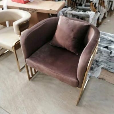 Northern Europe Style Hot Sale Low Price Light Luxury Living Room Furniture Fabric Steel Dining Chairs