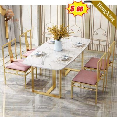 Metal Leg Furniture Simple Hot Selling Nordic Wooden Table Set Dining Room Table with Chair