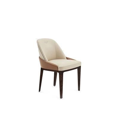 New Modern Dining Room Furniture Solid Wood Leg Leather Upholstered Leisure Chair Simple Restaurant Dining Chair with Competitive Price