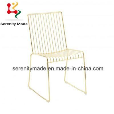 Event Hire Furniture Outdoor Stackable Metal Wire Dining Chair