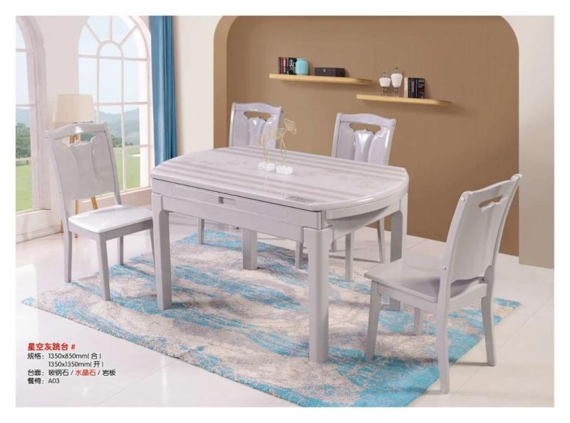 Home Hotel Furniture Modern European Dining Table Set Restaurant Marble Table