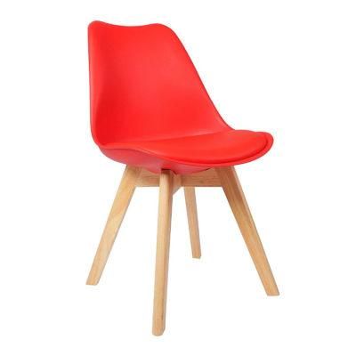 Tulip Chair Back PU Upholstered Furniture Red Dining Table and Chair