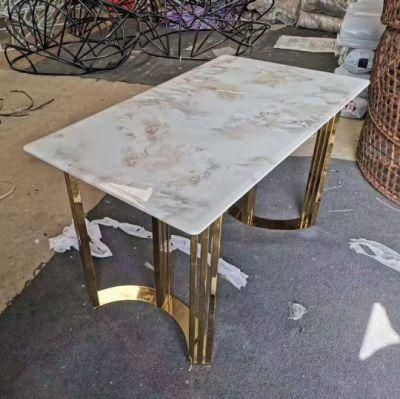 Modern Fashion Small Apartment Marble Counter Top Dining Tables