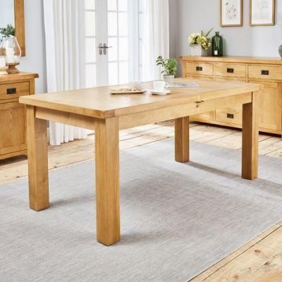 Rustic Oak Large Dining Table Ext 1.7m to 2.2m - Seats 6 to 8