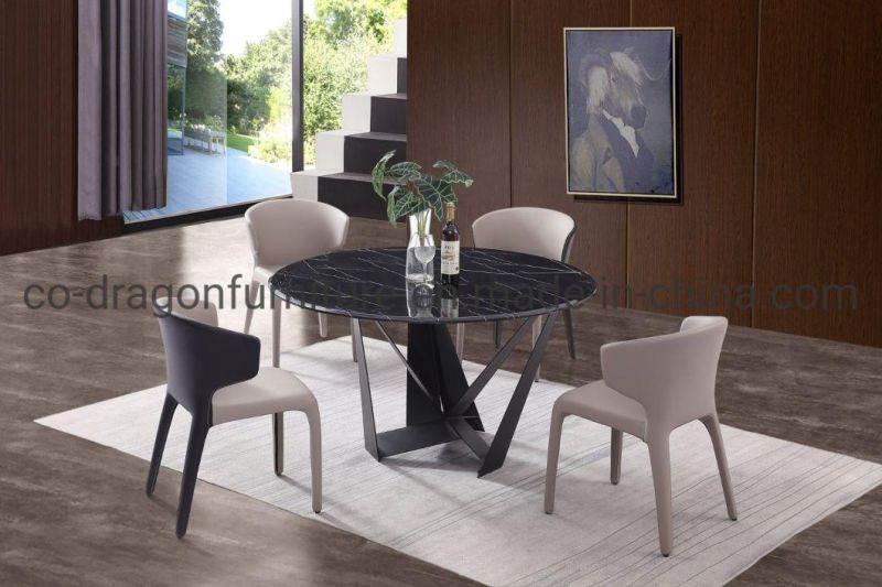 6 Seats Modern Furniture Dining Table Sets with Marble Top