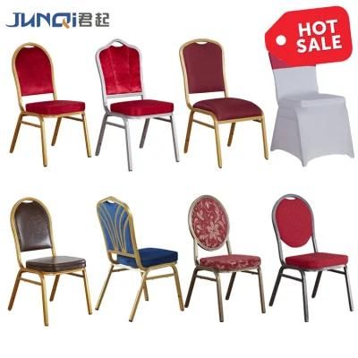 Factory Luxury Modern Stacking Aluminum Iron Metal Restaurant Dining Wedding Hotel Banquet Chair