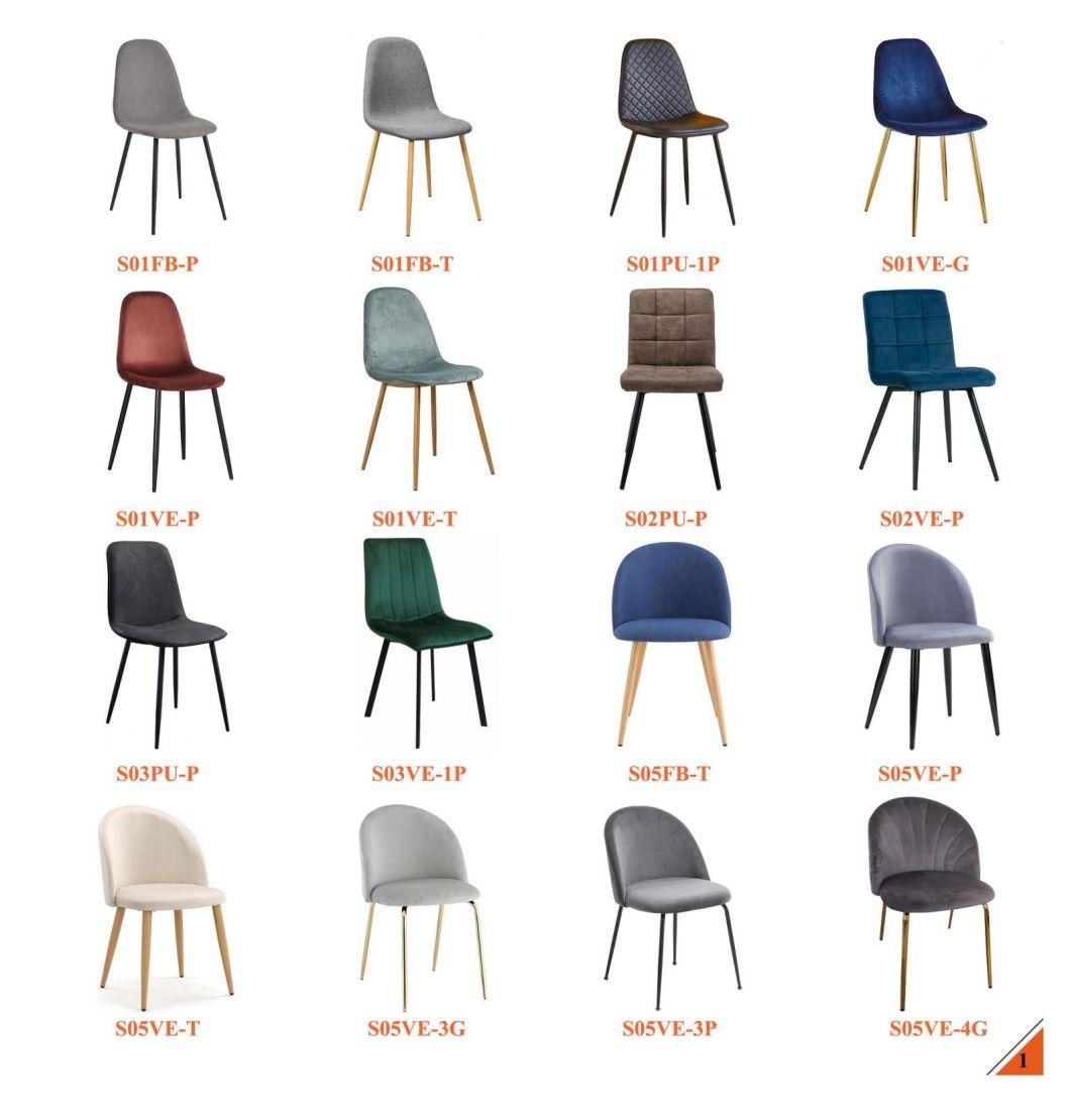 Chinese Twolf Wholesale Velvet Modern Luxury Design Furniture Dining Room Chairs Dining Chairs with Metal Legs
