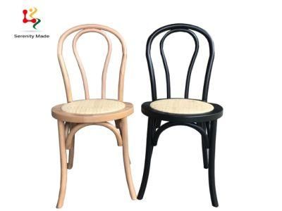 Outdoor Party Event Natural Rattan Seat Bentwood Dining Chair