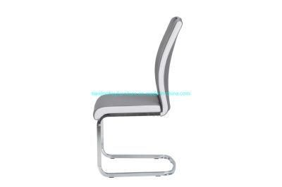 High Quality Home Furniture Stable Chrome Leg PU Dining Chair for Dining Room