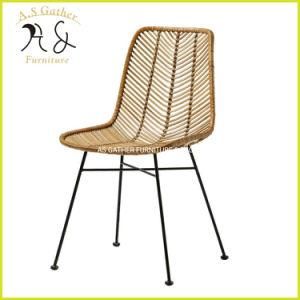 Hot Sale Outdoor Plastic Rattan Dining Chair with Zinc Plated Frame
