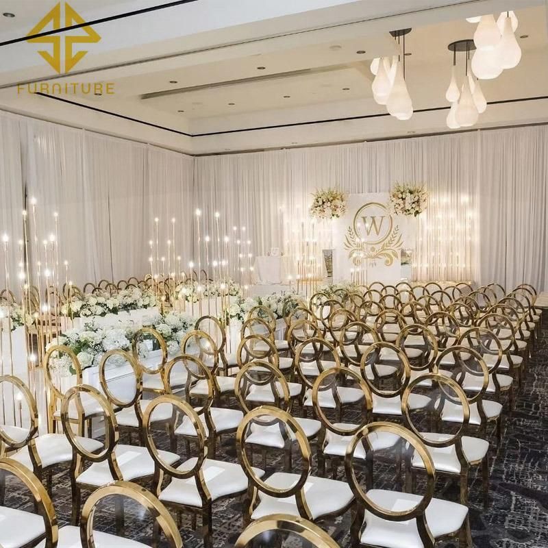 Wedding Golden Chair and Glass Top Event Tables and Chairs Decor