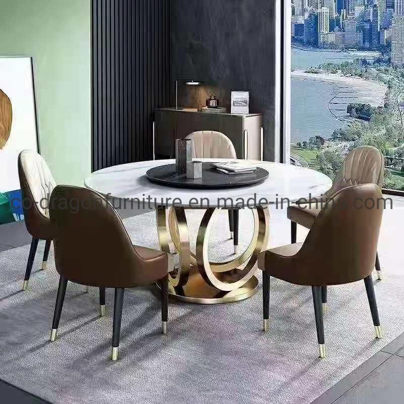 Modern Luxury Gold Stainless Steel Dining Table for Dining Furniture