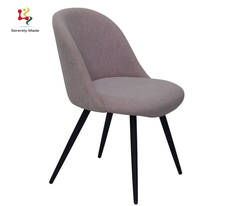 Guangdong Factory Simple Style Stable 3 Wooden Legs Fabric Upholstered Chair