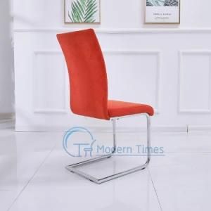 Outdoor Furniture Elegant Red Leather Upholstered Seat High Back Outdoor Dining Chair