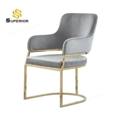 Wholesale Furniture Arm Chairs Golden Steel Frame for Dining Room