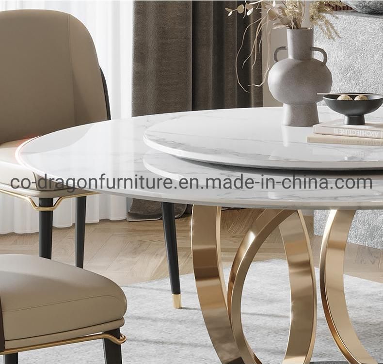 Modern Luxury Gold Stainless Steel Dining Table for Dining Furniture