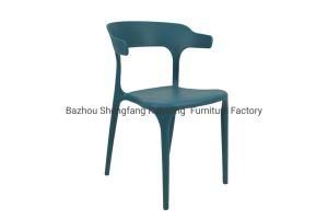 Colors PP Plastic Dining Chair with Armrest
