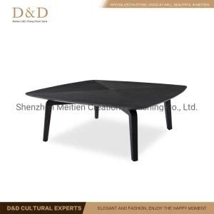 Modern Style Wooden Low Tea Table with Wood Leg